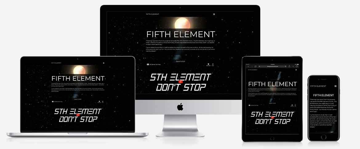 Fifth Element website design by EzTen