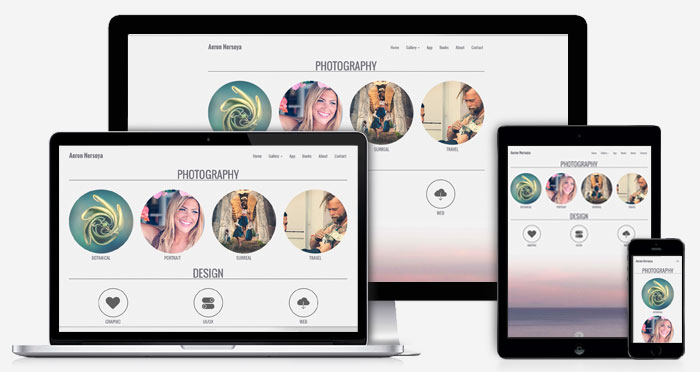 Aeron Nersoya responsive website design by EzTen